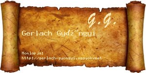 Gerlach Gyöngyi névjegykártya